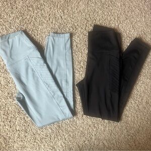 RBX Black and Light Blue Leggings - set of 2